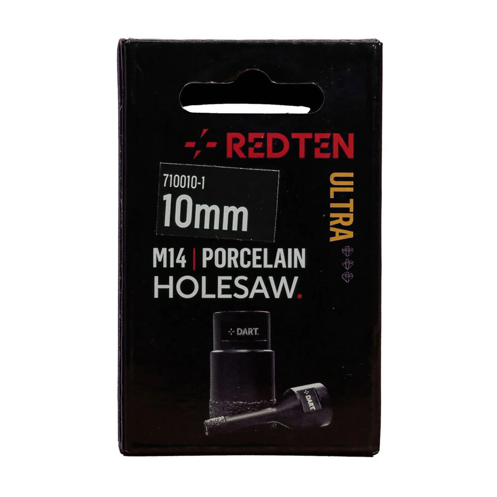 Dart Red Ten Ultra Porcelain Holesaw M14 x 10mm Ref 710010-1