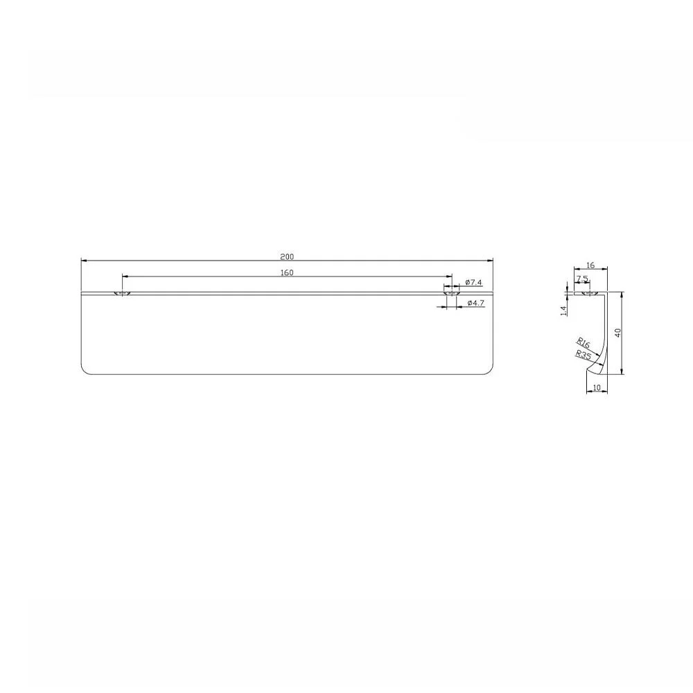 Scudo Chrome 200mm Flat Handle 