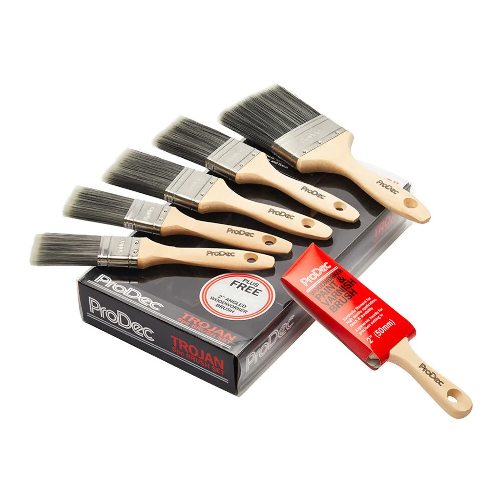 6pcs Trojan Brush Set Inc. Free Woodworker Brush PBPT056