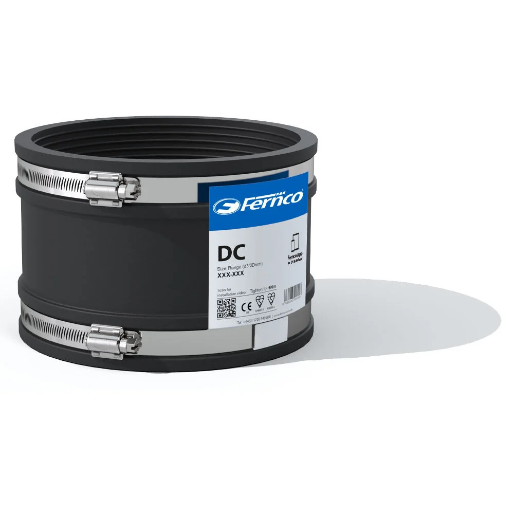Fernco Flexible Drain Coupler 100mm Plastic To Plastic DC115