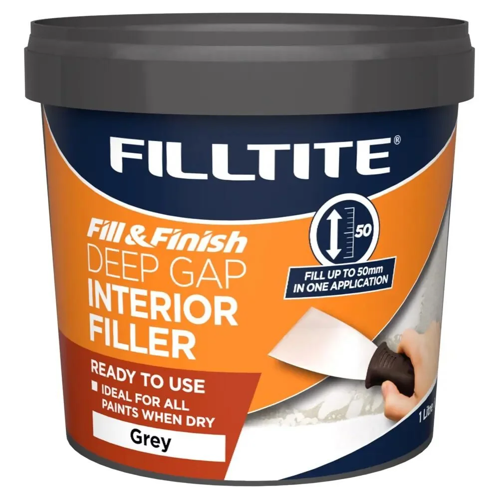Filltite Fill & Finish RTU Deep Gap Interior Filler 1Ltr Grey F18369