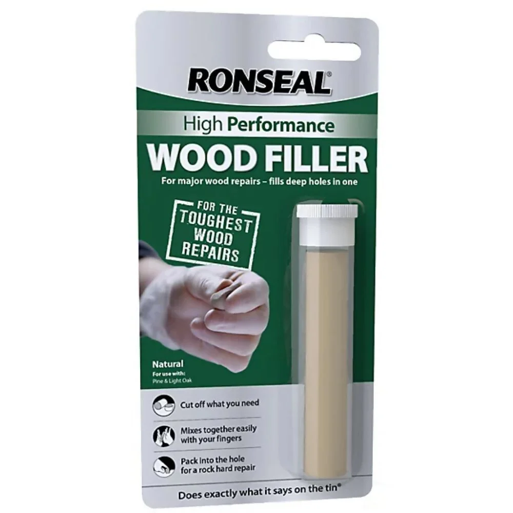 Ronseal High Performance Wood Filler Putty Natural 26g Ref 37553