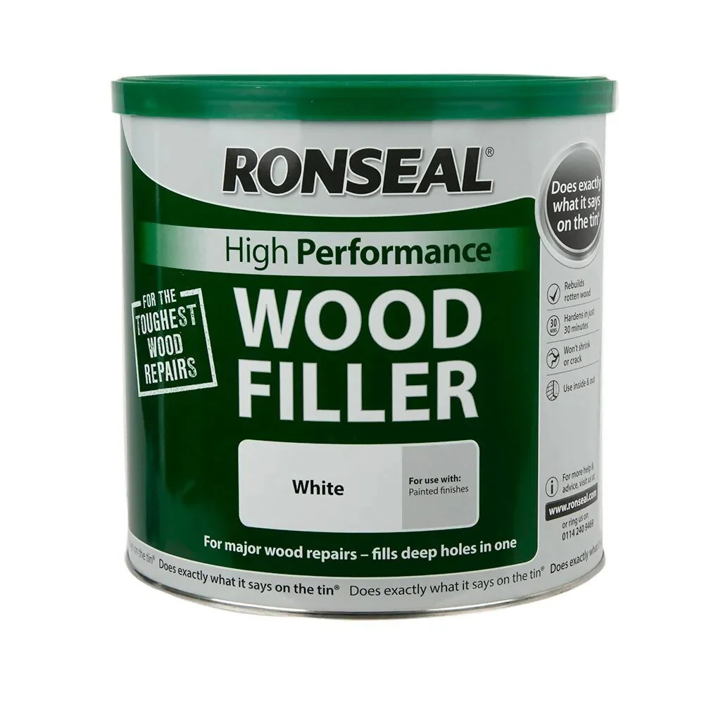 Ronseal High Performance Wood Filler White 550g Ref 35305