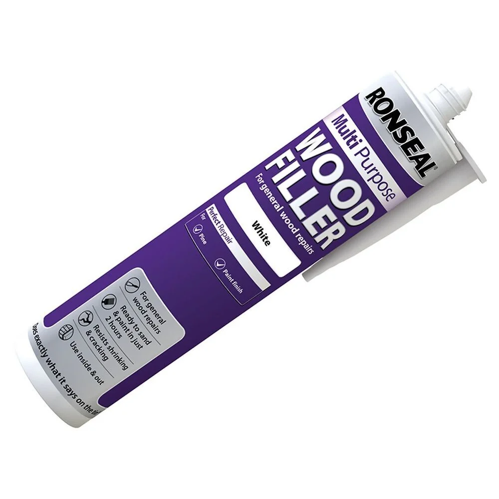 Ronseal Multi Purpose Wood Filler Cartridge White 310ml Ref 33369