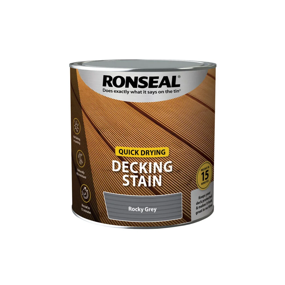 Ronseal Quick Drying Decking Stain Rocky Grey 2.5Ltr