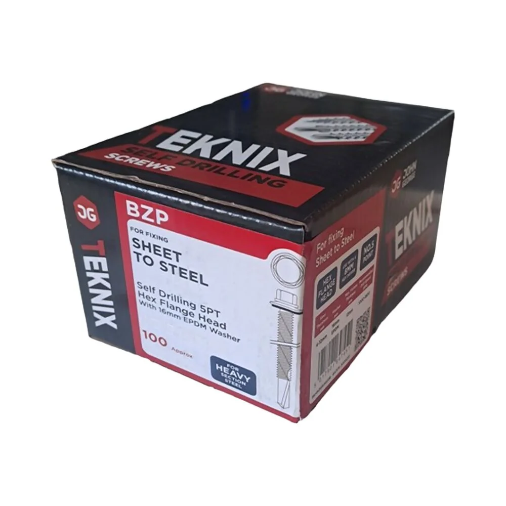 Teknix Screw Hex Head Heavy Section 16mm Washer BZP 5.5x65mm SKHHZ6W55065
