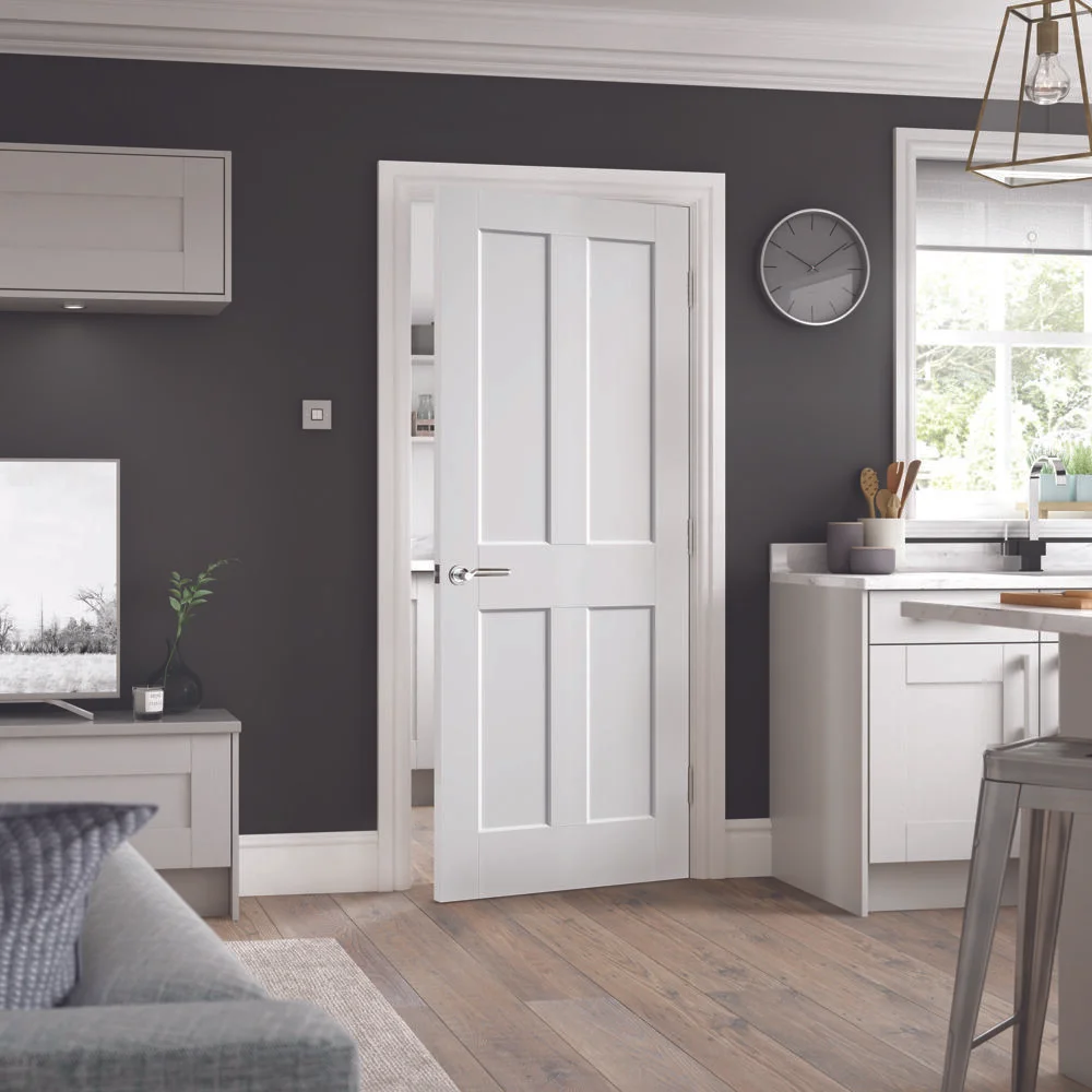 White Moulded Textured 4 Panel Door 78" x 30"