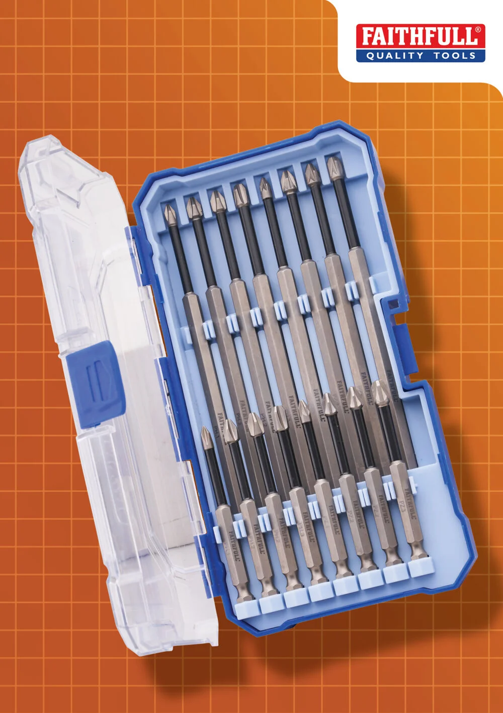 Faithfull Long Series Impact Driver Bit Set Ref XMS25LONGBIT
