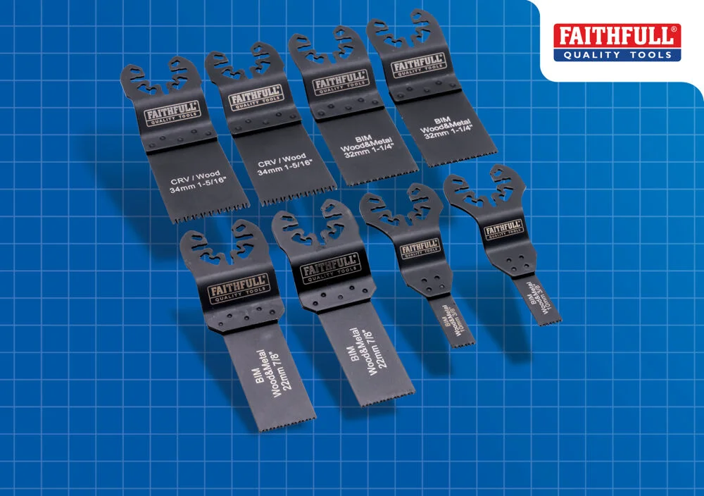 Faithfull 8 Piece Mixed Multi-Tool Blade Set Ref XMS25MULTI8