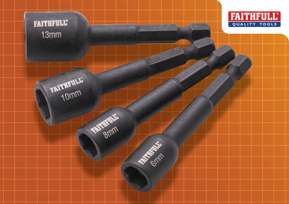 Faithfull 4 Piece Impact Nut Driver Set Ref XMS25NUTD4