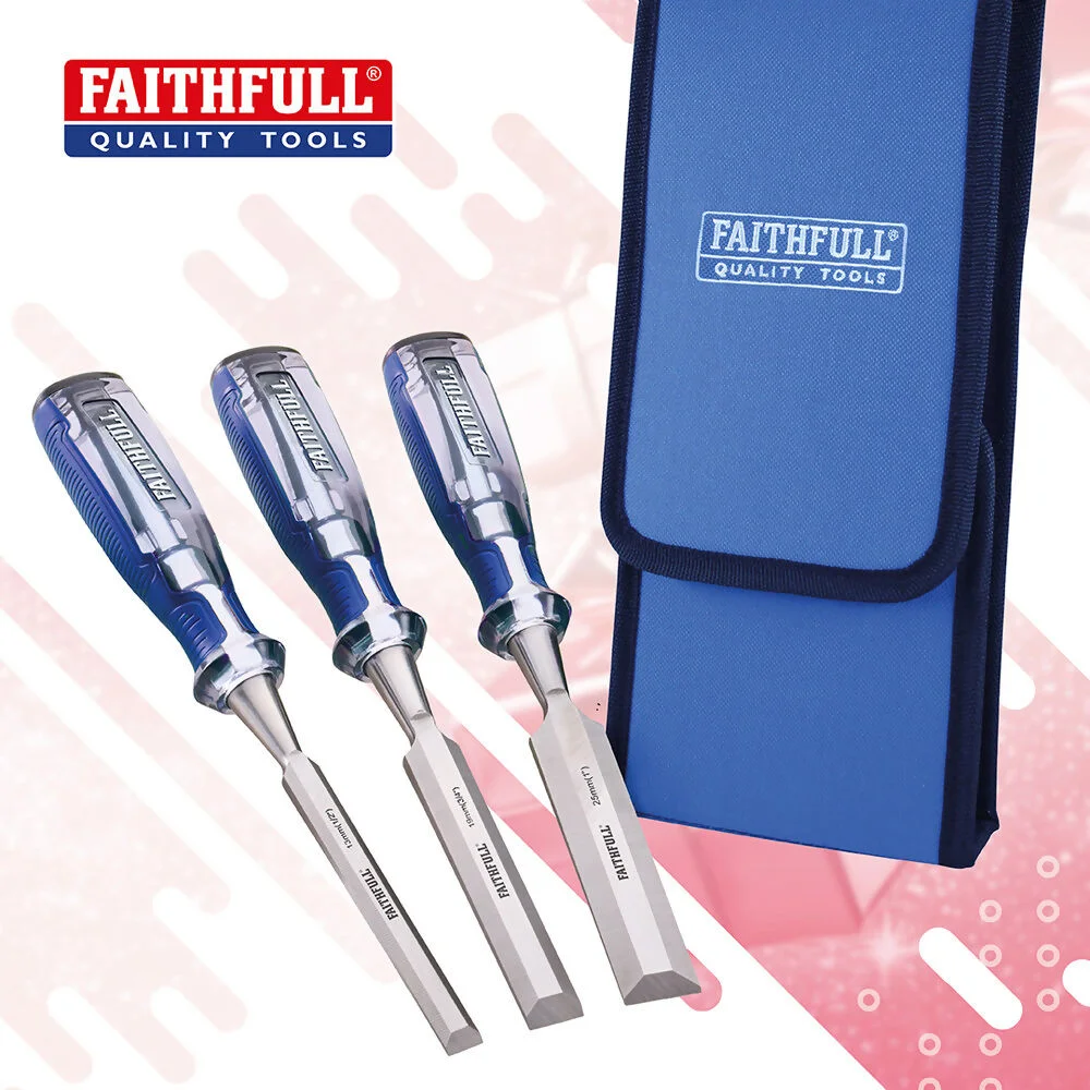 Faithfull Chisel Set (3) In Wallet Ref XMS26CHISEL3