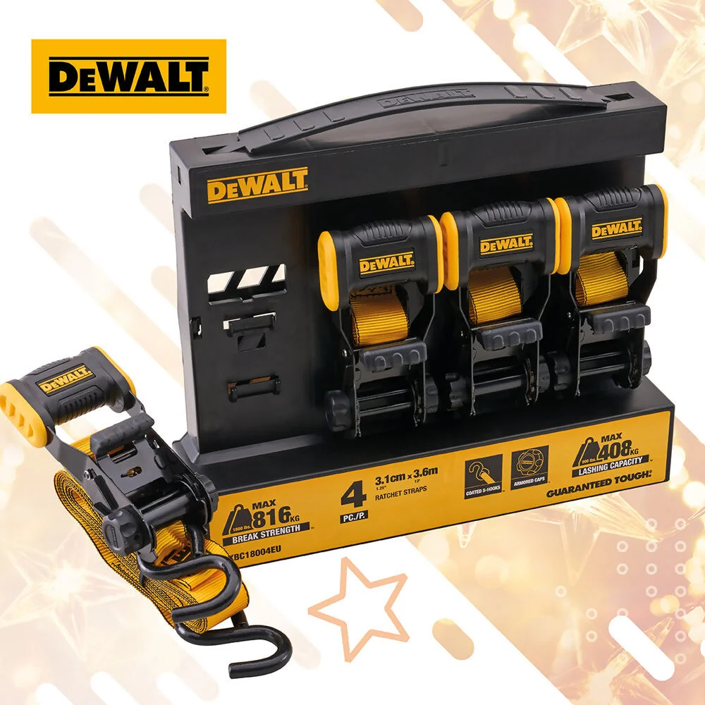 Dewalt Ratchet Strap Set - 4Pcs - 3.6M XMS26RATCHET