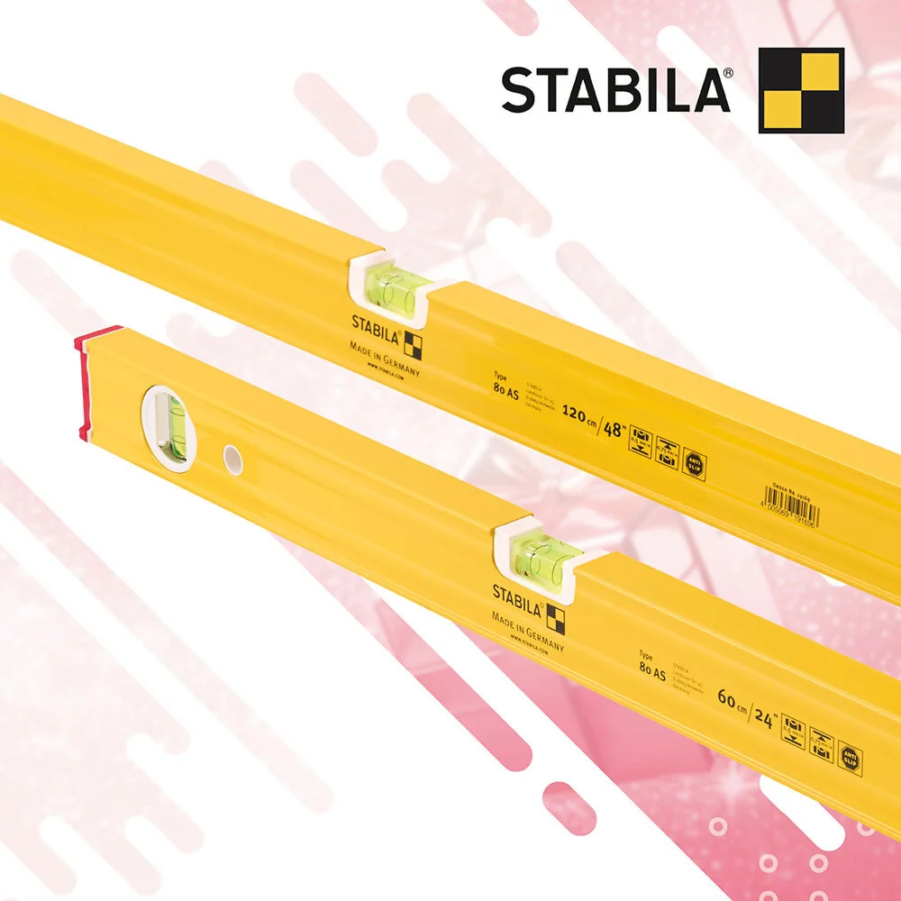 Stabila Spirit Level Twin Pack 80A - 120Cm & 60Cm Ref XMS26STABILA