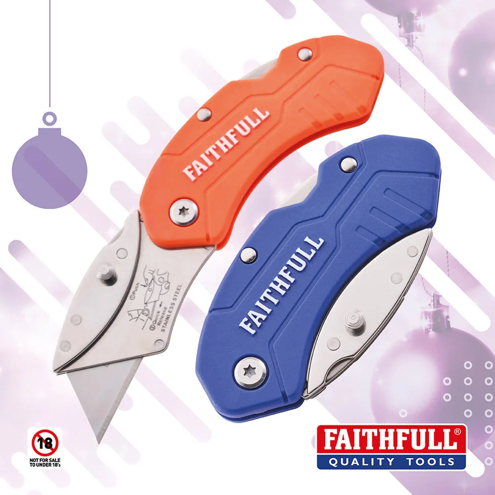 Faithfull Utility Folding Knife With Blade Locks Ref XMS26UTILITY