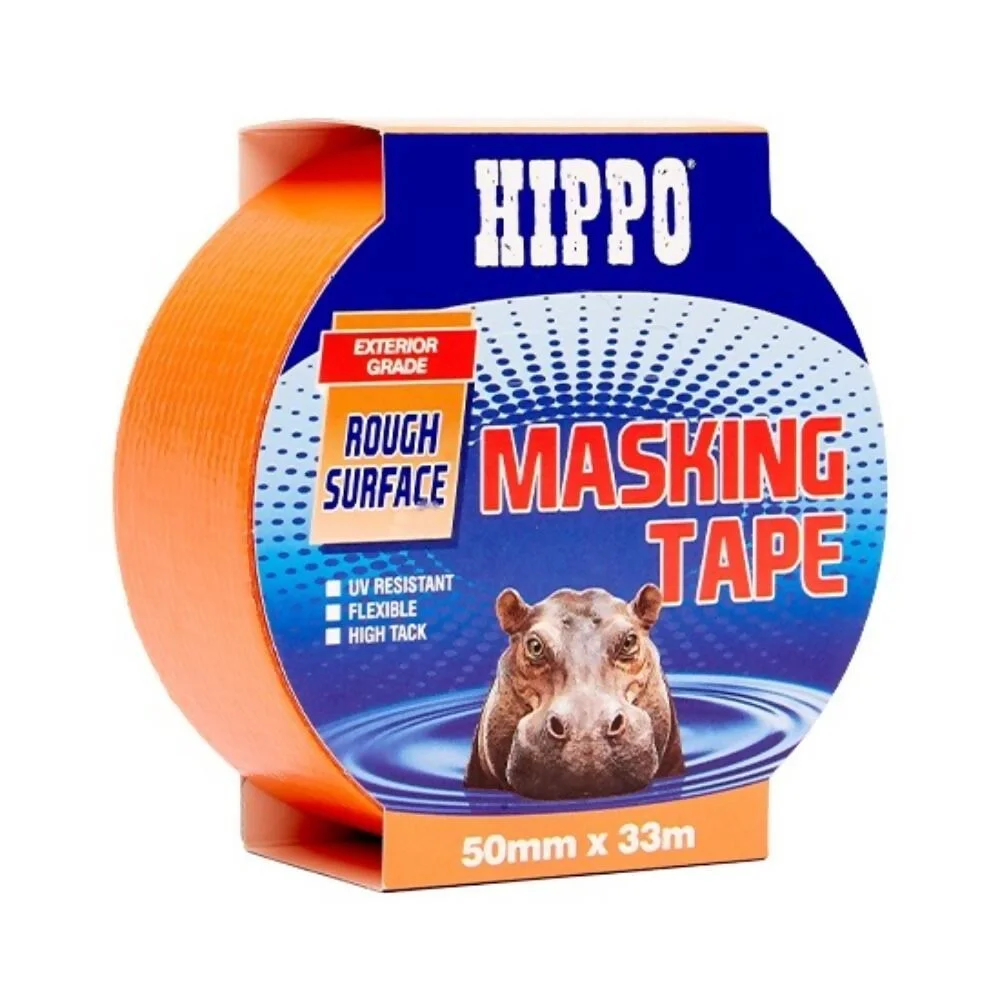 Hippo Rough Surface Masking Tape 50mm x 3m Orange H18461