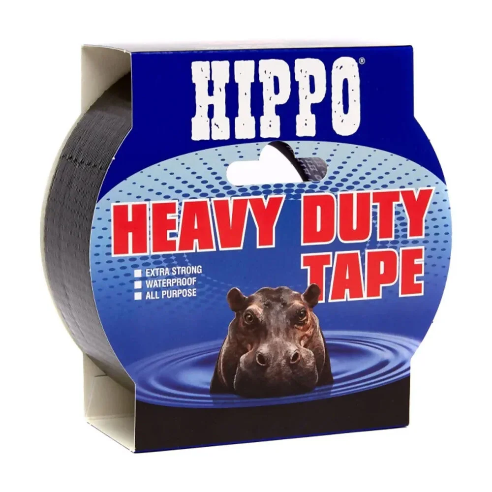 Hippo Heavy Duty Tape Extra Wide 75mm x 50m Black H18015