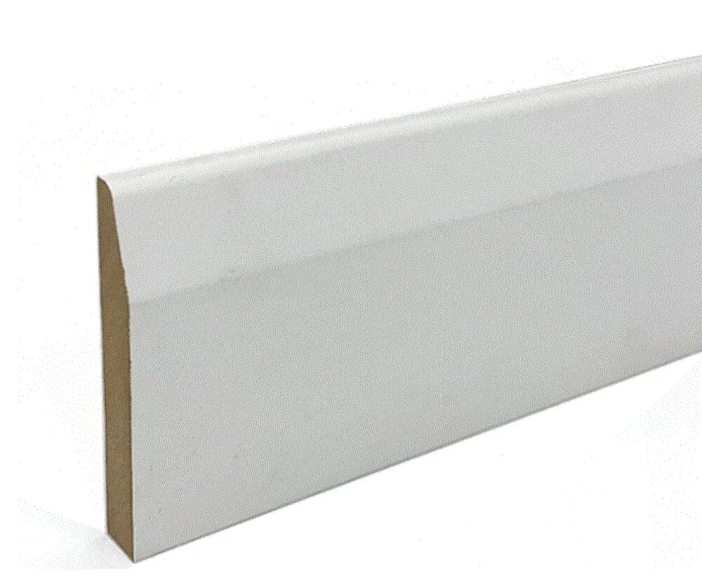 White Primed MDF 18mm x 144mm Chamfered & Rounded