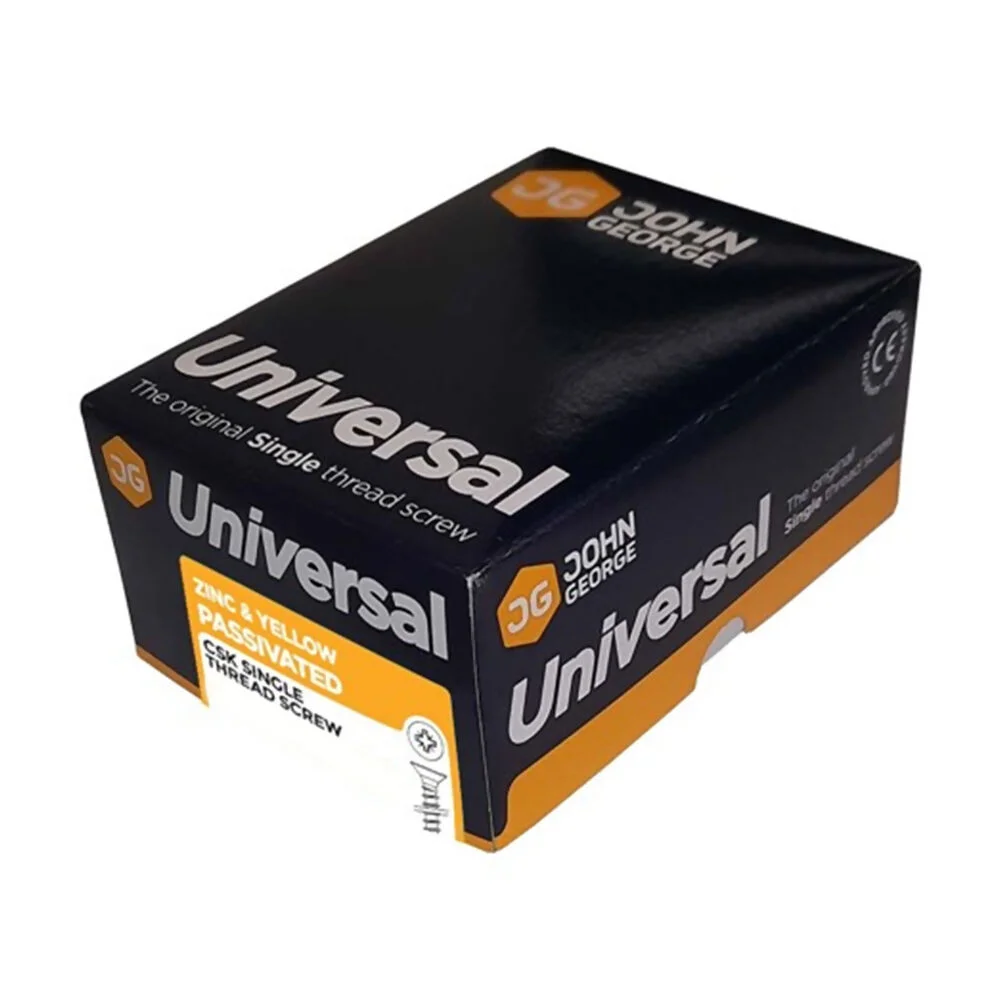 Universal Chipboardscrew CSK Recess 4.0mm x 70mm Yellow Zinc Box:100