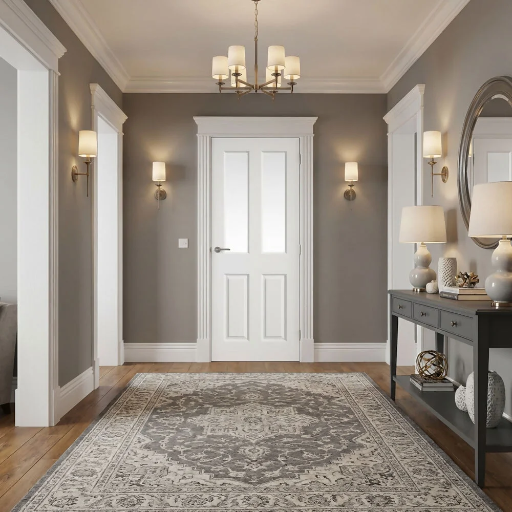 White Moulded Textured 4 Panel Glazed Door 78" x 30"