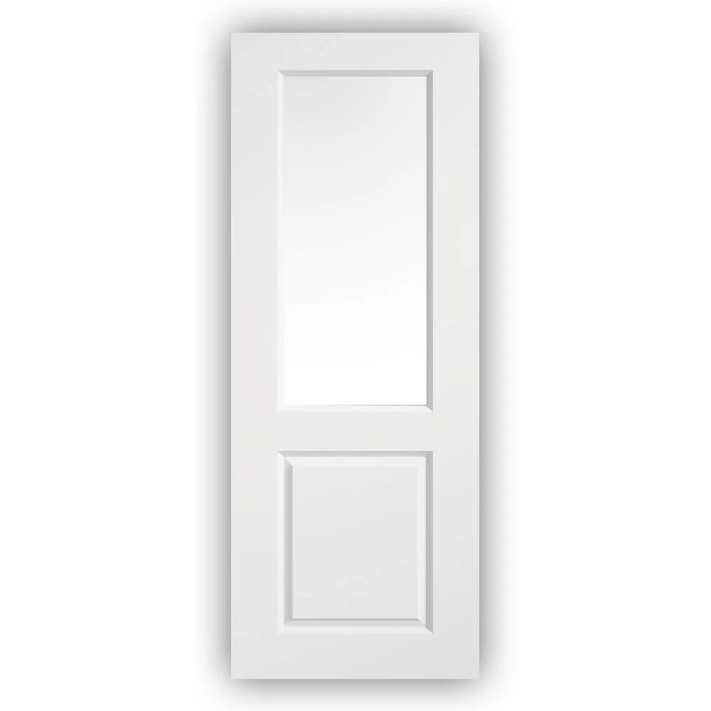White Moulded Smooth 2 Panel Glazed Door 2040 x 826mm