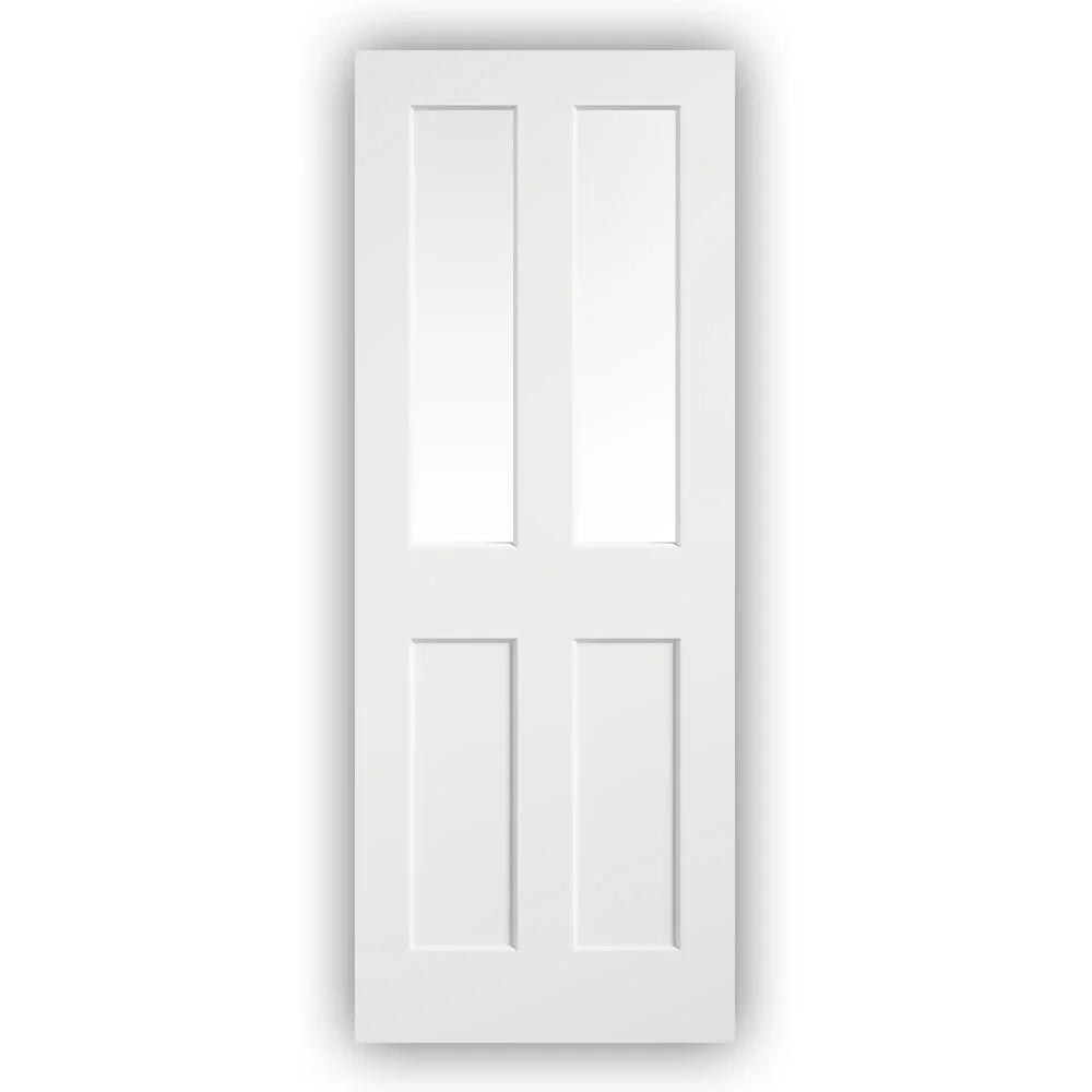 White Moulded Smooth Ashford Glazed Door 78" x 30"