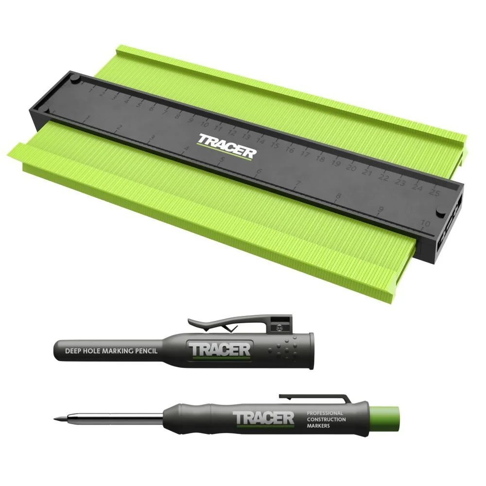 Tracer 250mm Contour Gauge inc. Deep Hole Construction Pencil Ref ACG2