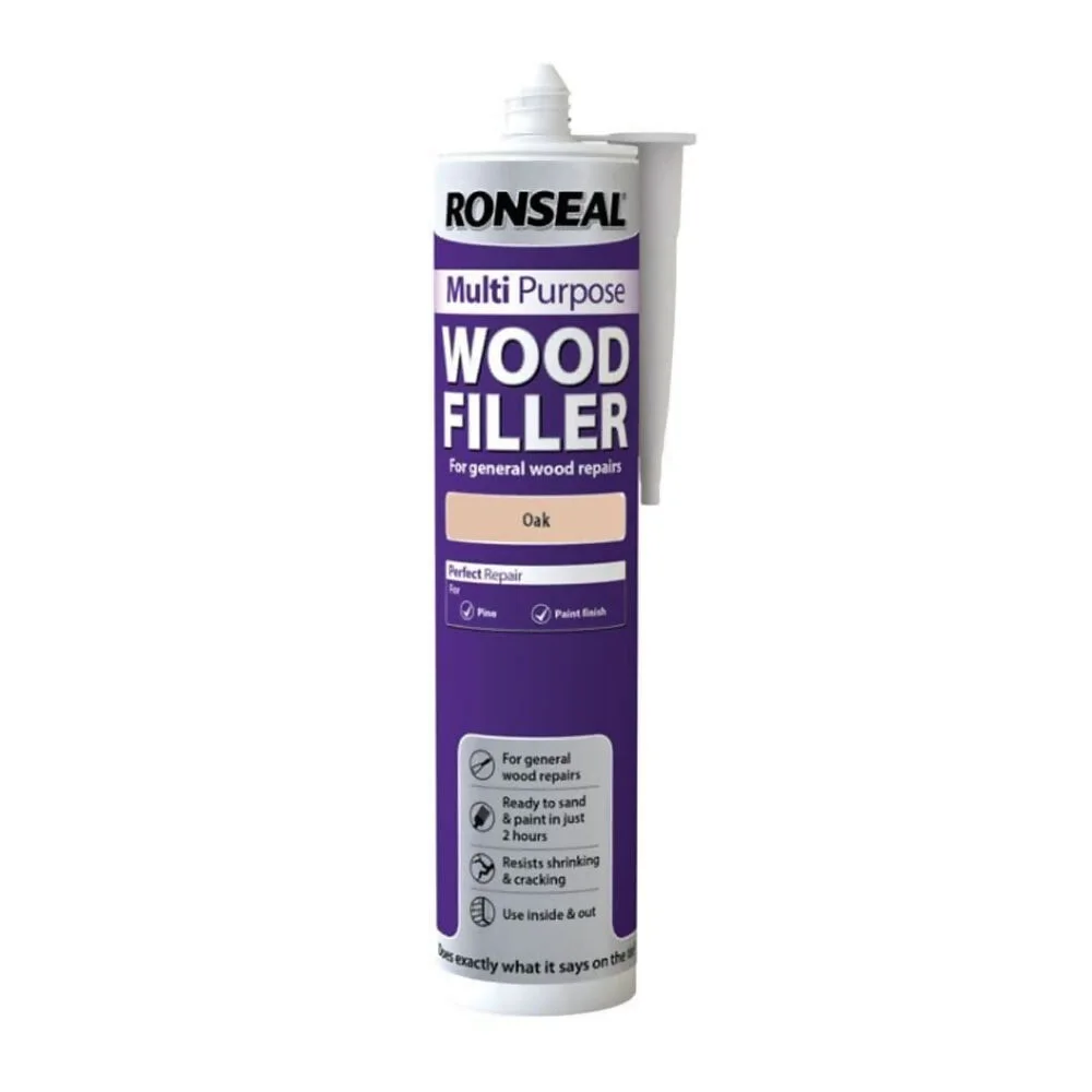 Ronseal Multi Purpose Wood Filler Cartridge Oak 310ml Ref 37533