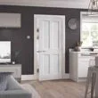 White Moulded Textured 4 Panel 2040 x 826mm FD30