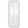 White Moulded Smooth Ashford Glazed Door 78" x 30"
