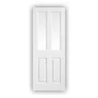 White Moulded Textured 4 Panel Glazed Door 78" x 30"