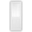 White Moulded Textured Mexicano Glazed Door 78" x 27"