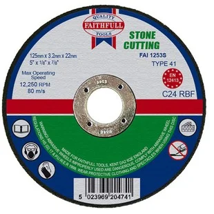 Stone Cutting Disc Flat 125 x 3.2 x 22mm Ref FAI1253S