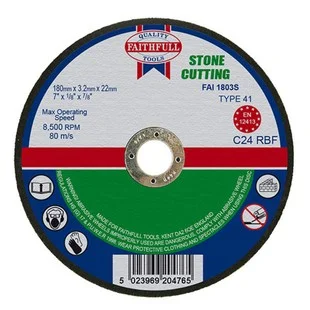 Stone Cutting Disc Flat 180 x 3.2 x 22mm Ref FAI1803S