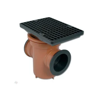 Floplast 110mm Underground Back Inlet Bottle Gully c/w Rectangular Grid