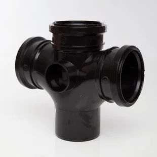 Floplast 110mm x 92.5 Deg Double Branch Black REF SP230