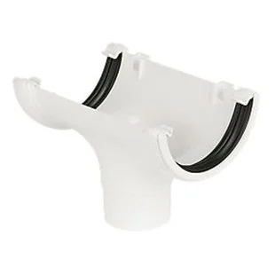 Floplast 112mm Half Round Gutter Running Outlet White REF RO1