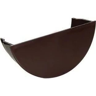 Floplast 112mm Half Round Gutter Internal Stop End Brown.