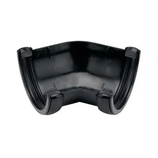 Floplast 112mm Round Gutter Adjustable Angle Black REF RA3B