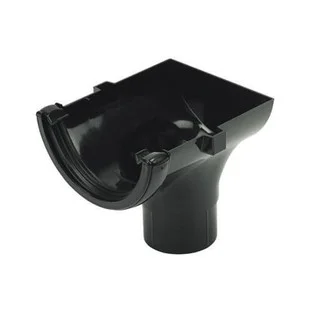 Floplast 112mm Round Gutter Stopend Outlet Black REF RO2B