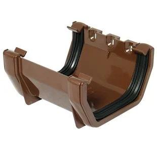 Floplast 114mm Square Gutter Union Bracket Brown.