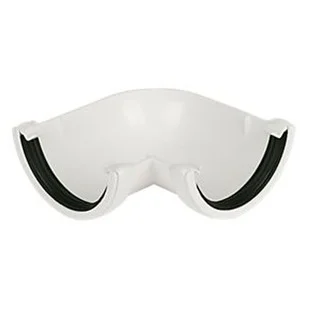 Floplast 112mm x 90 Deg Half Round Gutter Angle White REF RA1