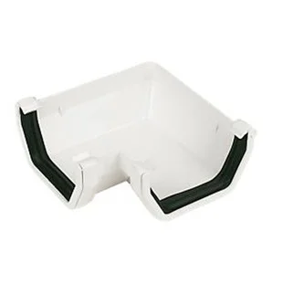 Floplast 114mm x 90 Deg Square Gutter Angle White REF RAS1
