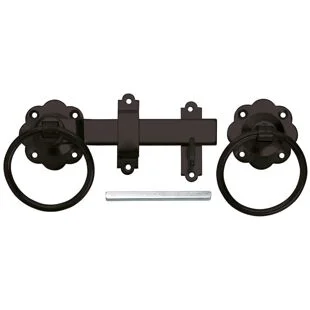 Perry 150mm No.1136 Plain Ring Handled Gate Latches - Black