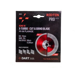 Dart Red Ten X Turbo Cut & Grind Diamond Blade 115mm x M14 Ref DB0600