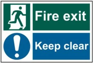 Fire Exit Keep Clear - PVC (300 x 200mm) Ref 1540