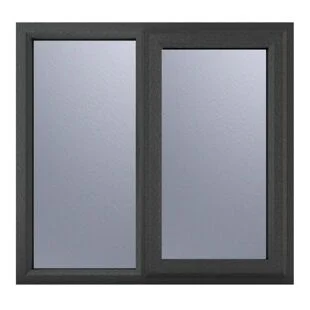 uPVC Window Grey 7016 external White Internal Right Hand Side Hung Next to a Fixed Light 1190mm x 1040mm Obscure Glazing