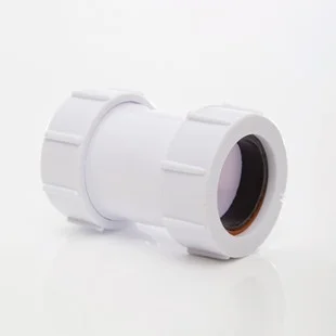 Floplast 32mm Universal Compression Straight Connector White REF WC07