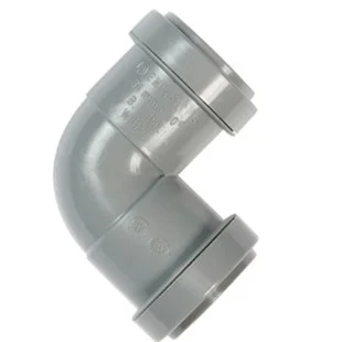 Floplast 32mm x 90 Deg Push-fit Knuckle Bend Grey REF WP10