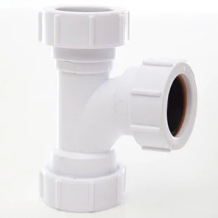 Floplast 32mm x 91.25 Deg Universal Compression Tee White REF WC22