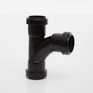 Floplast 32mm x 91.25 Deg Push-fit Swept Tee Black REF WP22